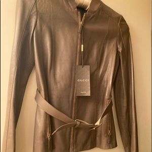 Gucci taupe colored soft leather jacket (NWT)